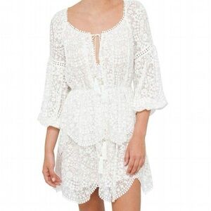 Zimmermann Gossamer Scallop Silk Mini Dress